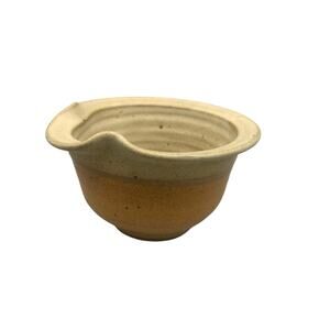 Robert Alewine Pottery Pourer Whisking Bowl Signed Brown Tan Hand Thrown 2006